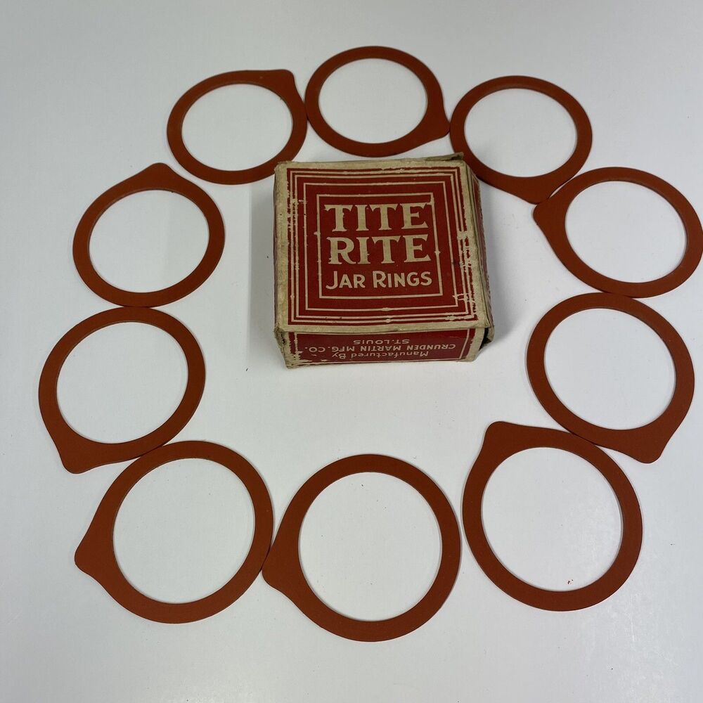 Vintage Tite Rite Top Seal Jar Rings Set of 10 Made in St. Louis MO Retro Decor